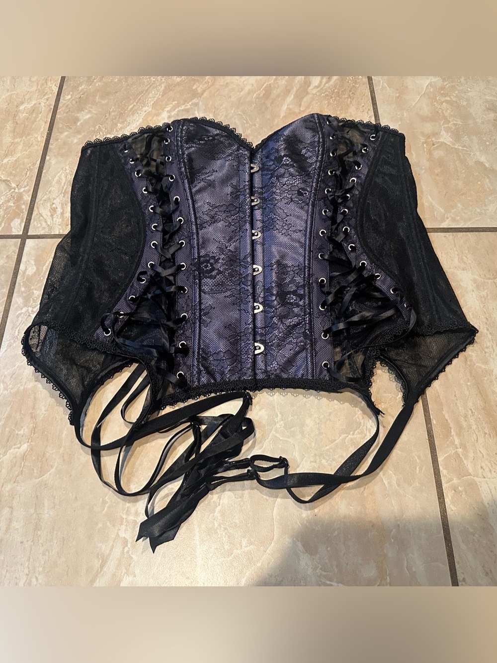 Black ADOREME Aurora Corset Set Size 1X
